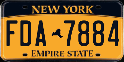 NY license plate FDA7884
