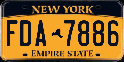 NY license plate FDA7886