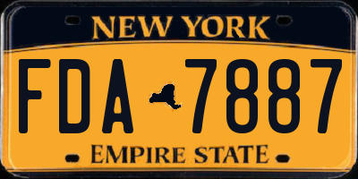 NY license plate FDA7887