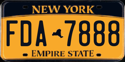 NY license plate FDA7888