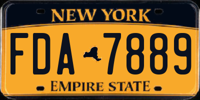 NY license plate FDA7889