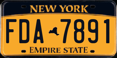 NY license plate FDA7891