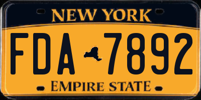NY license plate FDA7892