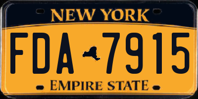 NY license plate FDA7915