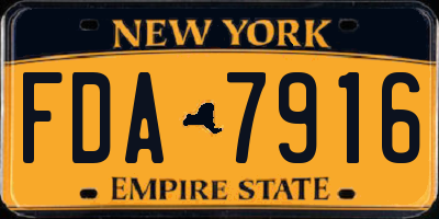NY license plate FDA7916