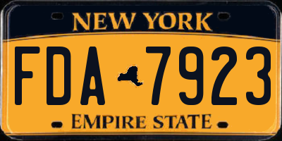 NY license plate FDA7923