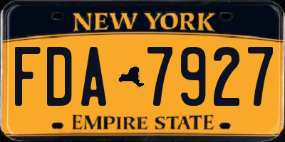 NY license plate FDA7927