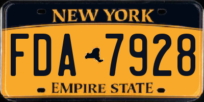 NY license plate FDA7928