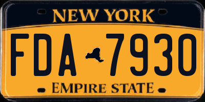 NY license plate FDA7930