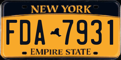 NY license plate FDA7931