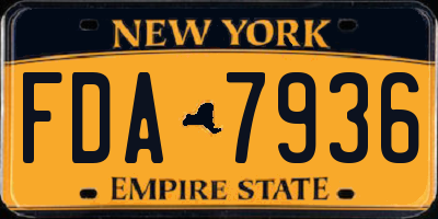 NY license plate FDA7936