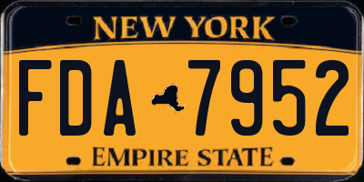 NY license plate FDA7952