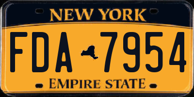 NY license plate FDA7954
