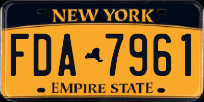 NY license plate FDA7961