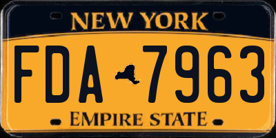 NY license plate FDA7963