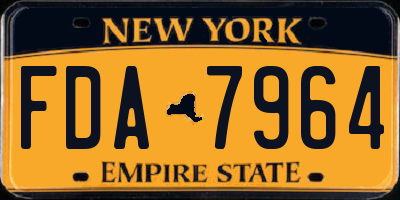NY license plate FDA7964