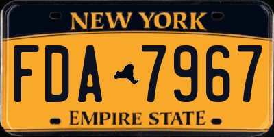 NY license plate FDA7967