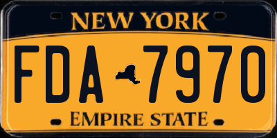NY license plate FDA7970