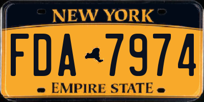 NY license plate FDA7974
