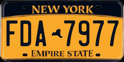 NY license plate FDA7977