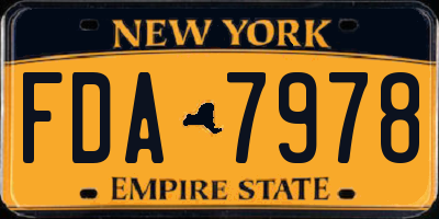 NY license plate FDA7978