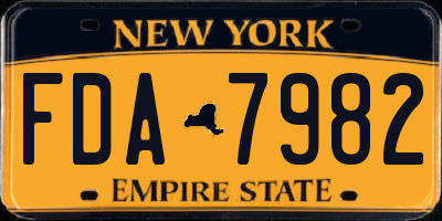 NY license plate FDA7982