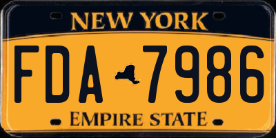 NY license plate FDA7986