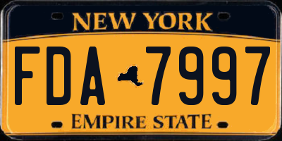 NY license plate FDA7997