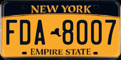 NY license plate FDA8007