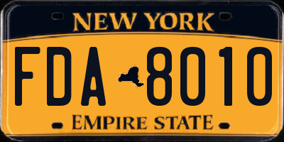 NY license plate FDA8010