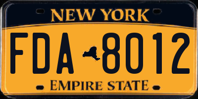 NY license plate FDA8012