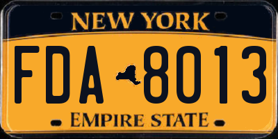 NY license plate FDA8013