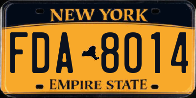 NY license plate FDA8014