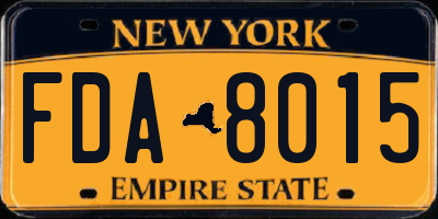 NY license plate FDA8015