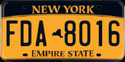 NY license plate FDA8016