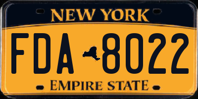 NY license plate FDA8022