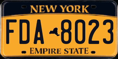 NY license plate FDA8023