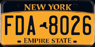 NY license plate FDA8026