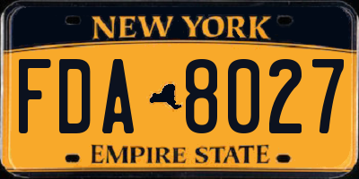 NY license plate FDA8027