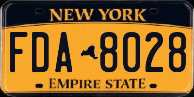 NY license plate FDA8028
