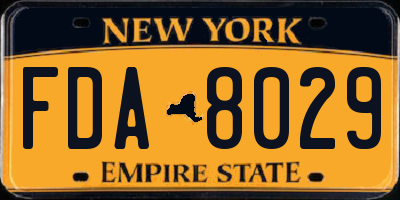 NY license plate FDA8029