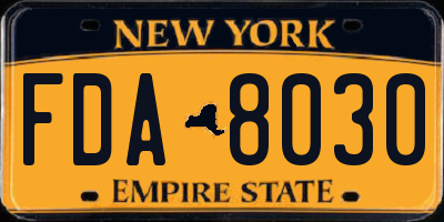 NY license plate FDA8030