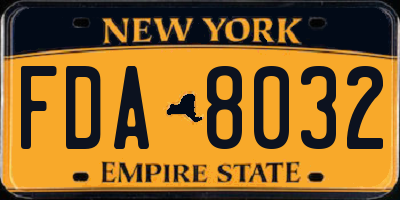 NY license plate FDA8032