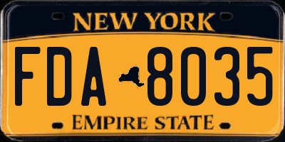 NY license plate FDA8035