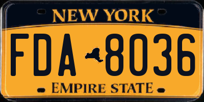 NY license plate FDA8036