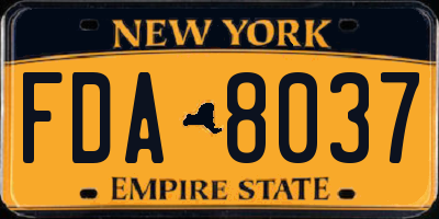 NY license plate FDA8037
