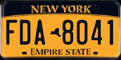 NY license plate FDA8041