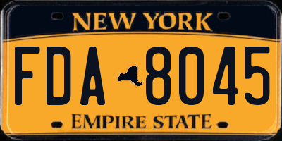 NY license plate FDA8045