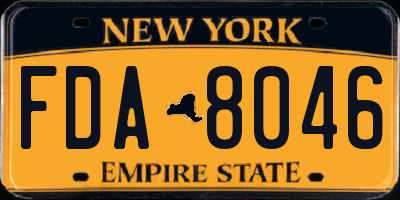 NY license plate FDA8046