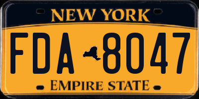 NY license plate FDA8047